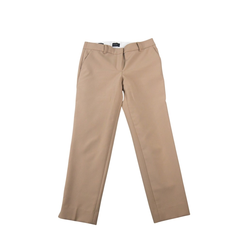 Talbots Hampshire Ankle Pants Tan Beige Stretch Slim Leg Trousers Women 6P